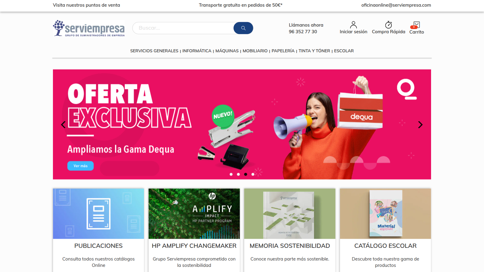Vista previa del sitio web Serviempresa